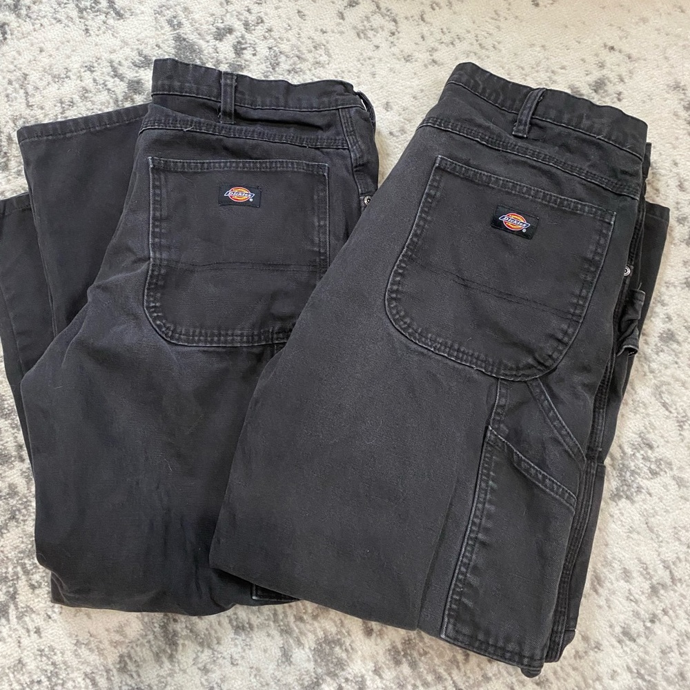 Dickies 36x34 TWO PAIRS utility black pants
